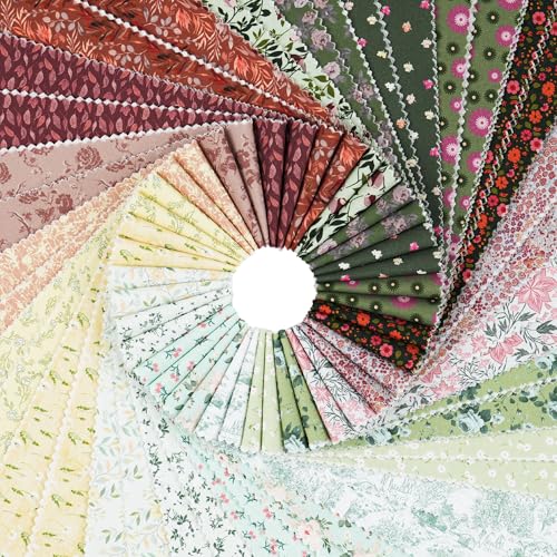 Craftido-18 Options-100% Cotton Jelly Roll Fabric Precut Strips for Quilting, Crafting, and Sewing, 40 Strips 2.5" x 44" Assorted Bundles for Rug, Quilt Project, DIY Craft and Home Decor-Cottage Bloom - Image 2