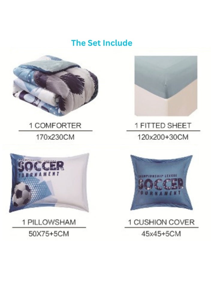 SMART HOME Winter compressed children's bed sheet, 4 pieces, two sides, velvet side and fur side, size 170X230 cm - Image 5