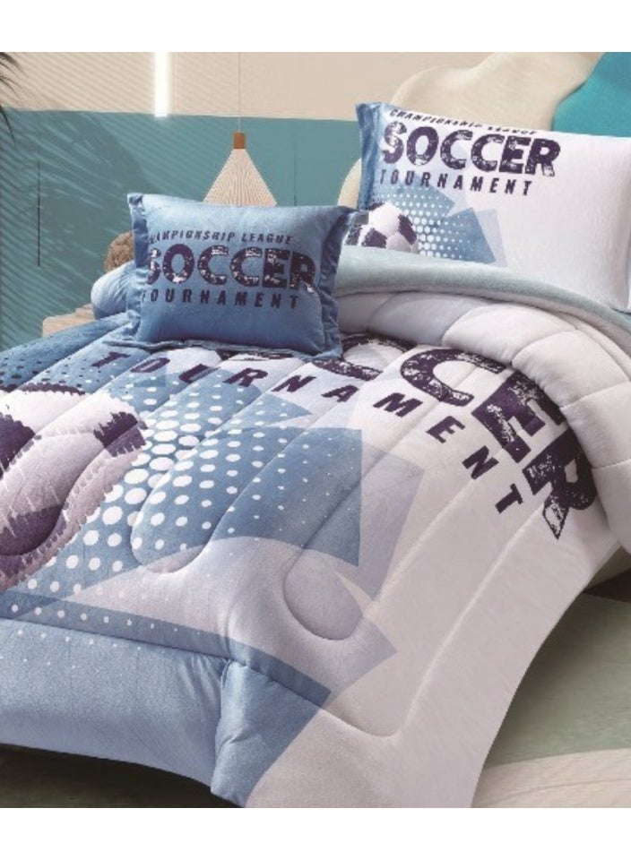 SMART HOME Winter compressed children's bed sheet, 4 pieces, two sides, velvet side and fur side, size 170X230 cm - Image 2