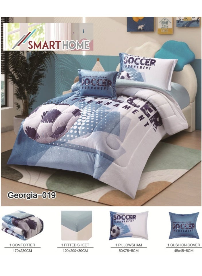 SMART HOME Winter compressed children's bed sheet, 4 pieces, two sides, velvet side and fur side, size 170X230 cm - Image 3