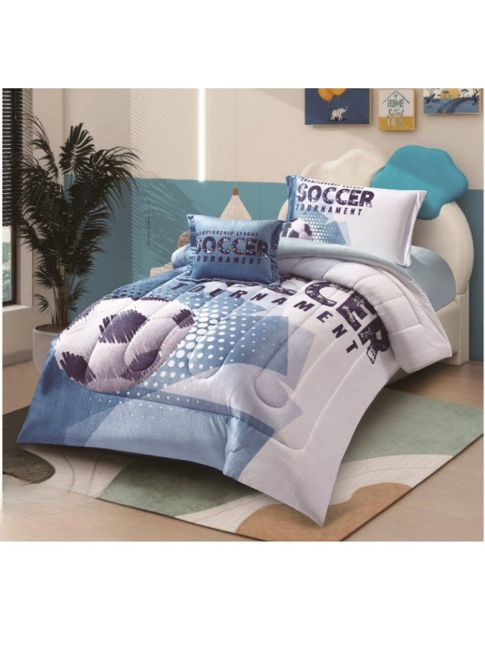 SMART HOME Winter compressed children's bed sheet, 4 pieces, two sides, velvet side and fur side, size 170X230 cm - Image 1