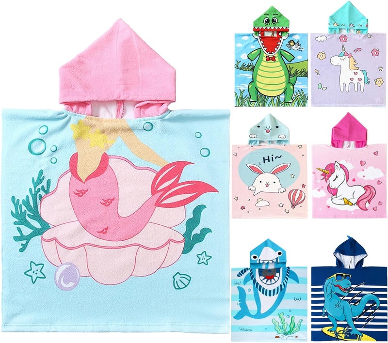 NovForth Kids Beach Towel for Boys Girls, Hooded Bath Towel Wrap, Toddler Pool Towel with Hood, Alligator - Image 1