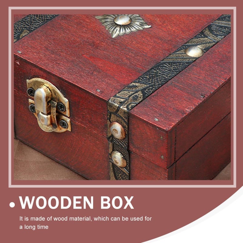 Vintage Wooden Rectangular Jewelry Organizer Box Retro Storage Case Home Decor - Image 5