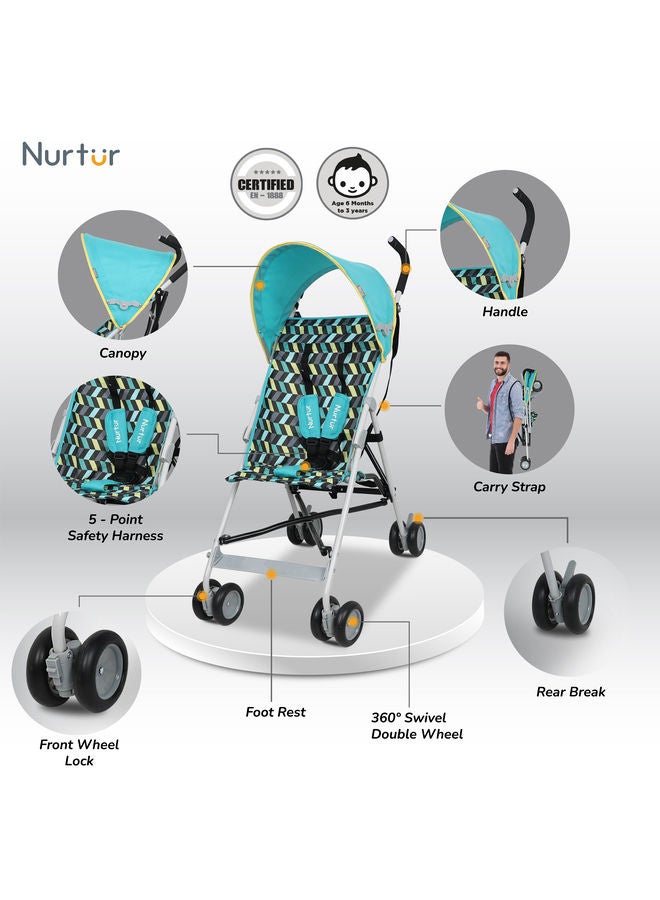 Nurtur Buggy Stroller  Lightweight Stroller with Compact Fold Canopy - Image 2