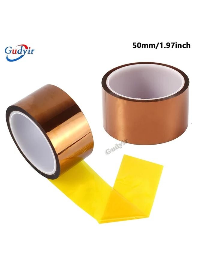 High Temperature Resistant Polyimide Heat Transfer Tape 50mm Wide 2 Rolls - Image 1