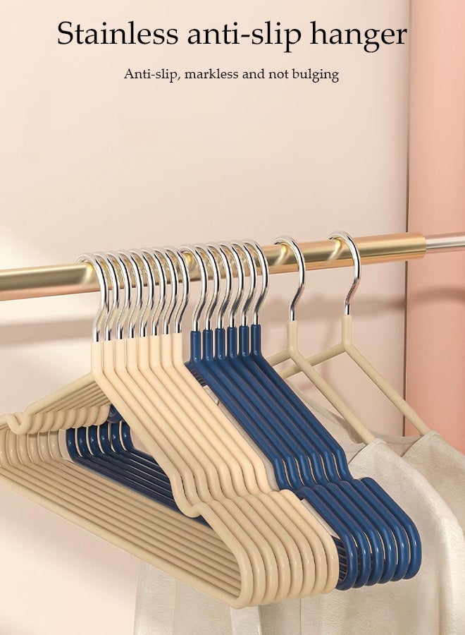 DUNISO 30 قطعة شماعات ملابس من الفولاذ المقاوم للصدأ مع طلاء مطاطي غير قابل للانزلاق شماعات معدنية مع نتوءات منظم تخزين موفر للمساحة متعددة الوظائف متينة قوية لتحمل الملابس للقمصان والسراويل والفساتين - Image 5