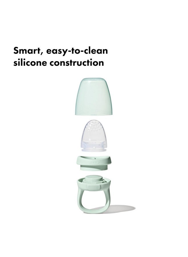 OXO Tot Silicone Self-Feeder 2 Pack - Opal and Blossom - Image 5