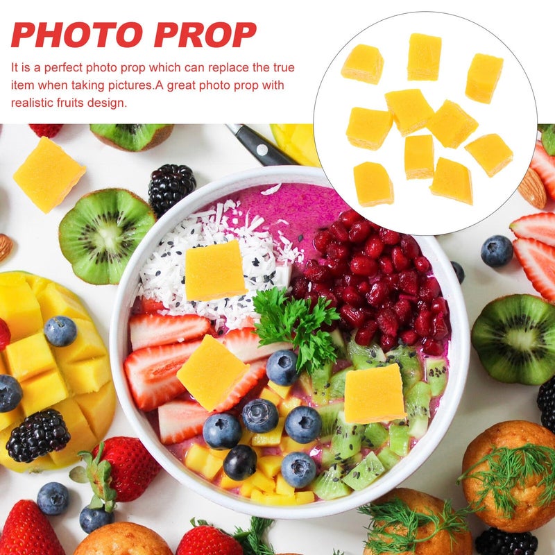 Lifelike PVC Artificial Mango Slice Decor 10Pcs Kitchen Party Photography Props - Image 4