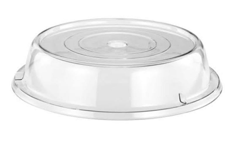 Shoppers Hub PNQ 10" Wide PC Transparent Flat Top Round Shaped Food Cover for Ideal Heavy Duty Use in Hotels, Buffets, Caterings, Restaurants and Culinary Places. (Size: 10 Inches Wide)  - Image 1