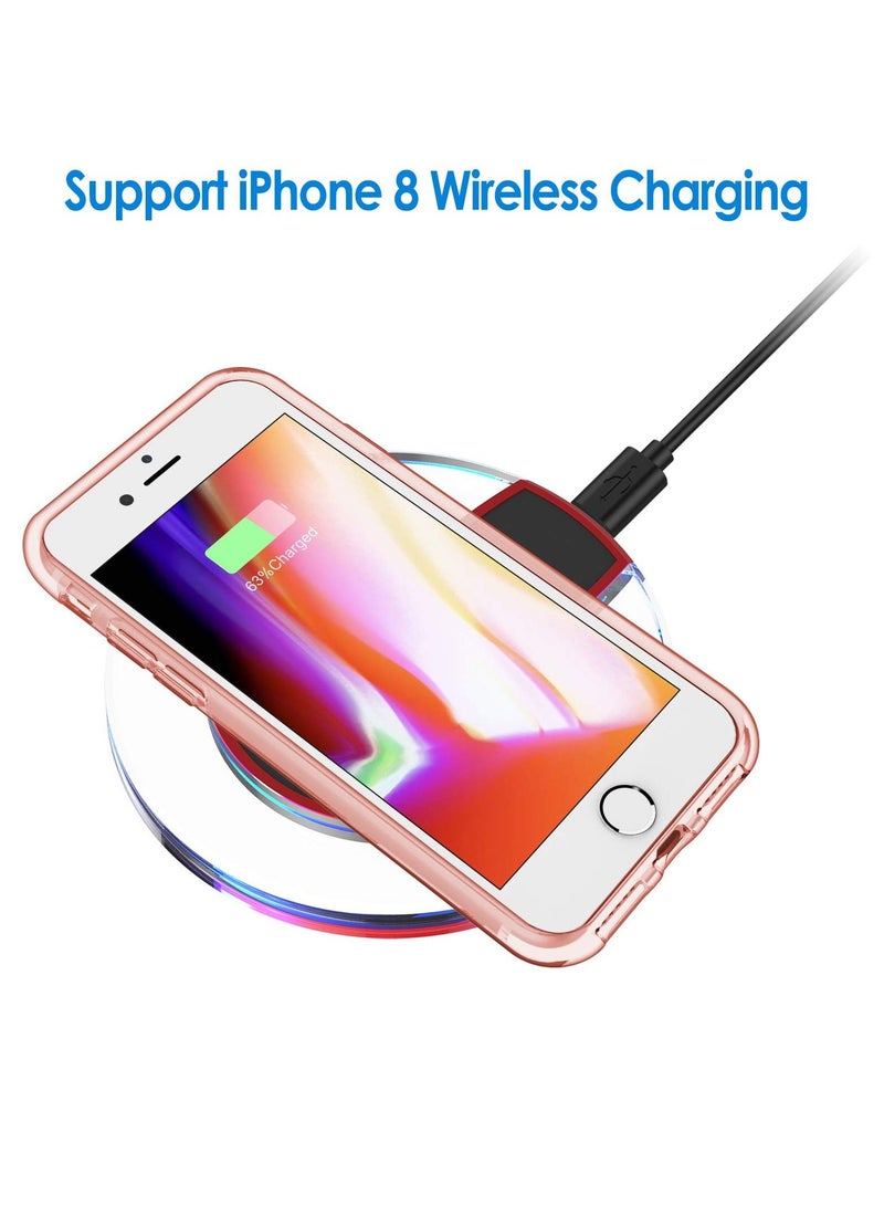 جي تيك جراب لهاتف iPhone 8 Plus و iPhone 7 Plus ممتص للصدمات غطاء ممتص للصدمات مضاد للخدش ظهر شفاف بلون ذهبي وردي - Image 5