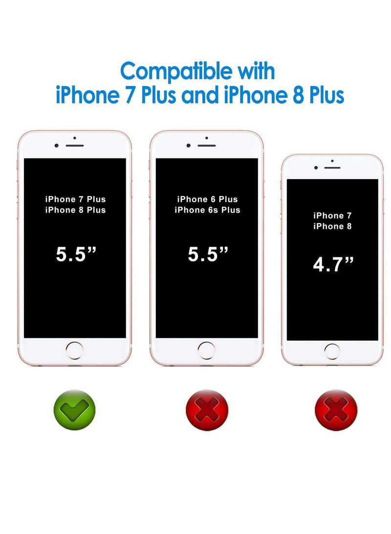 جي تيك جراب لهاتف iPhone 8 Plus و iPhone 7 Plus ممتص للصدمات غطاء ممتص للصدمات مضاد للخدش ظهر شفاف بلون ذهبي وردي - Image 2