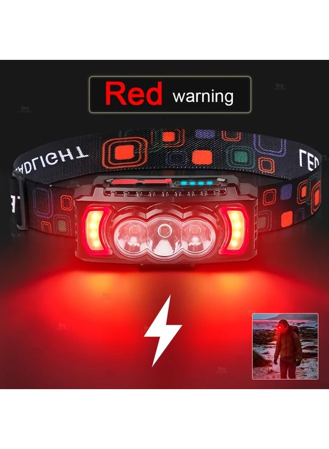 Black LED Headlamp USB Rechargeable 7 Modes 180 Adjustable Head Torch for Outdoor - Image 5