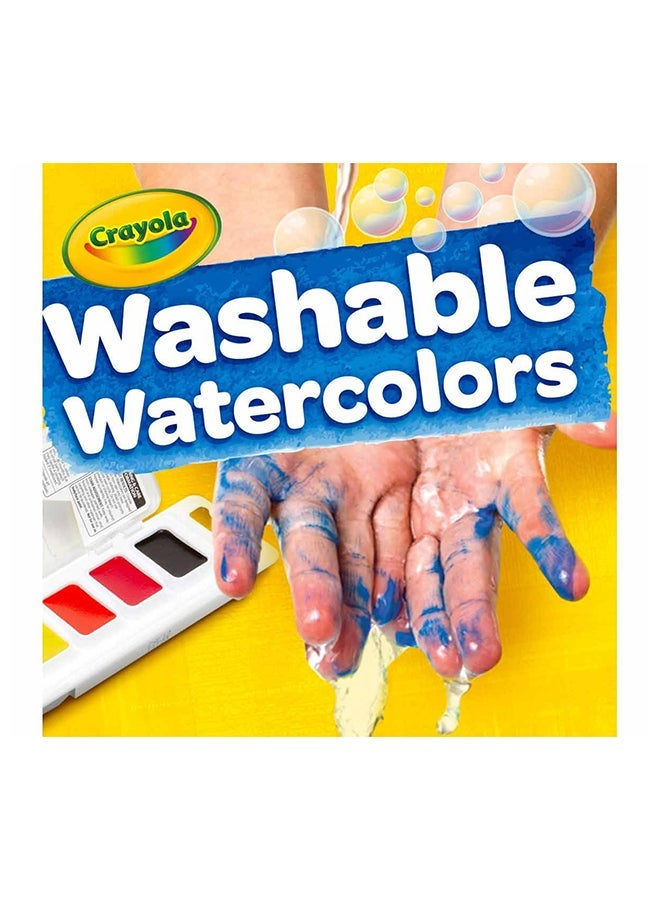 Crayola 8 Count Washable Watercolor Pans with Plastic Handled Brush - Image 4