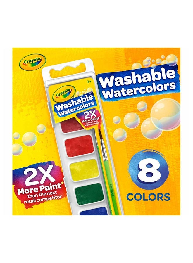 Crayola 8 Count Washable Watercolor Pans with Plastic Handled Brush - Image 5