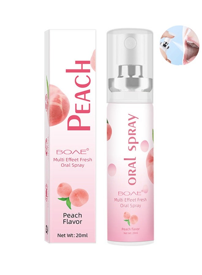 BOAE Multi effeet Fresh Oral Spray，Bad Breath Treatment for Adults, Effective Mouth Spray, Breath Freshener Spray, Oral Care Spray, Mouth Healthy Care 20ml (Peach) - Image 1
