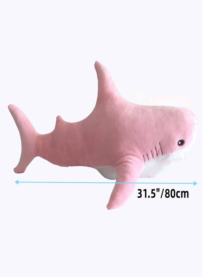 OPHRBU Shark Stuffed Animal Plush,Soft Pink Shark Stuffed Animal,Plush Large Shark Toys for Home Decoration Kids Gift(Pink, 31 inches) - Image 2