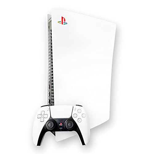 KUSTOMAZING PS5 Logo Underlay Sticker for PlayStation 5 Console & PS Logo Vinyl Decal Sticker for DualSense Controller (Classic Retro-Look Color) - 2 Packs - Image 1