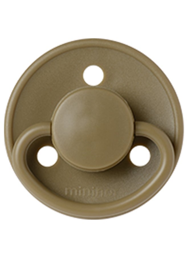 Mininor Baby Round Silicone Pacifier, 0 Months+, Moss Green  - Image 3