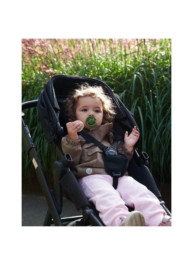 Mininor Baby Round Silicone Pacifier, 0 Months+, Moss Green  - Image 2