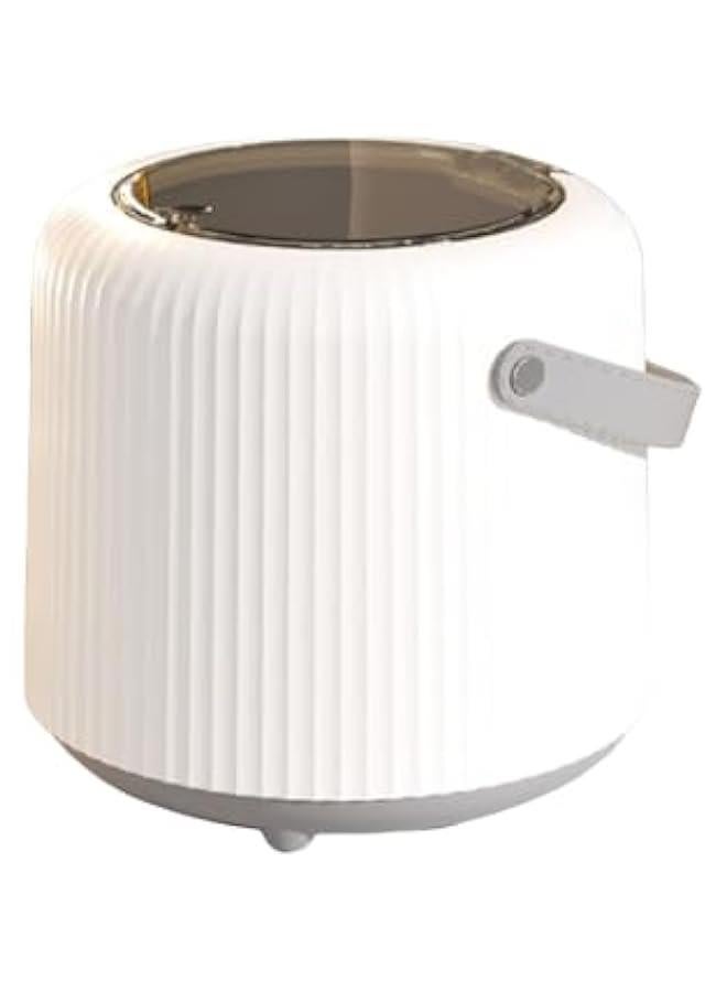 سلة مهملات صغيرة سعة 4 لترات، قابلة للإزالة، مزودة بغطاء ضغط، مناسبة للحمامات والمكاتب المنزلية - Image 1