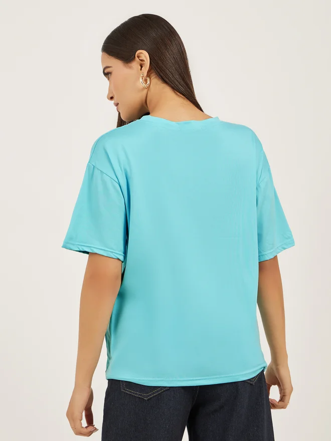 Styli Styli Slogan Print Short Sleeve Oversized T-Shirt