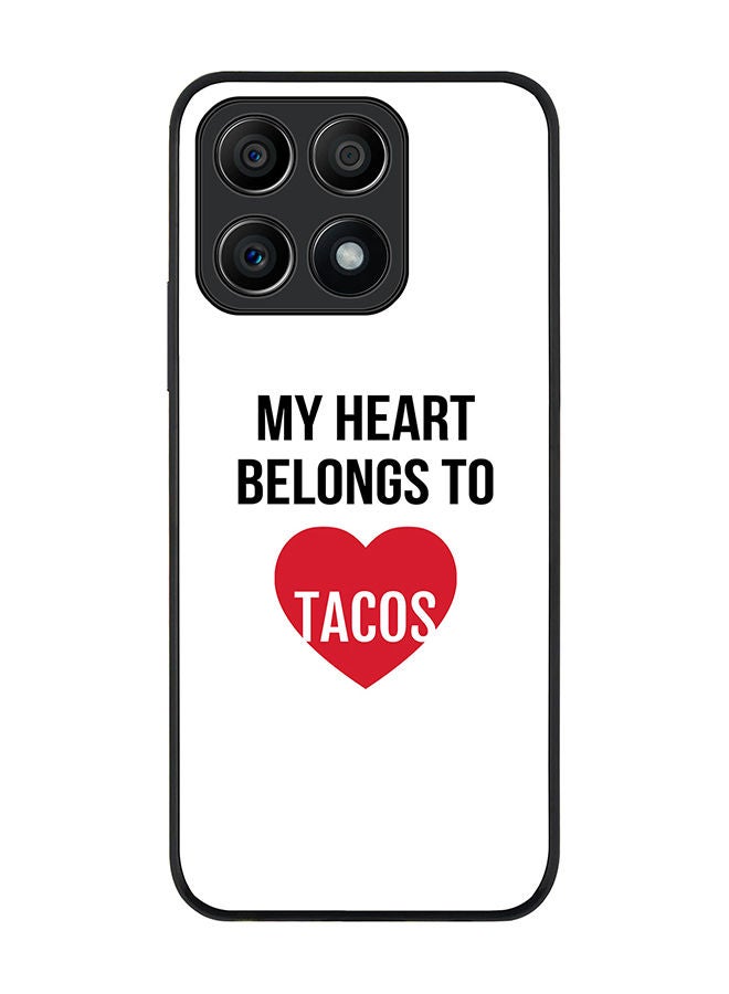 Stylizedd Rugged Black edge case for Honor X8A 4G Slim fit Soft Case Flexible Rubber Edges Anti Drop TPU Gel Thin Cover - My heart belongs to tacos - Image 1