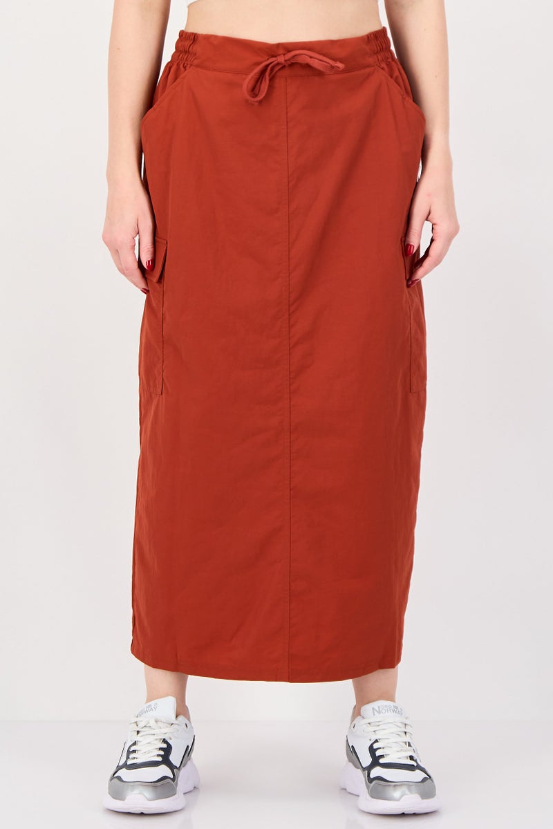 PUMA Women Sportswear Fit Embroidered Logo Outdoor Midi Skirt, Rust - Image 1