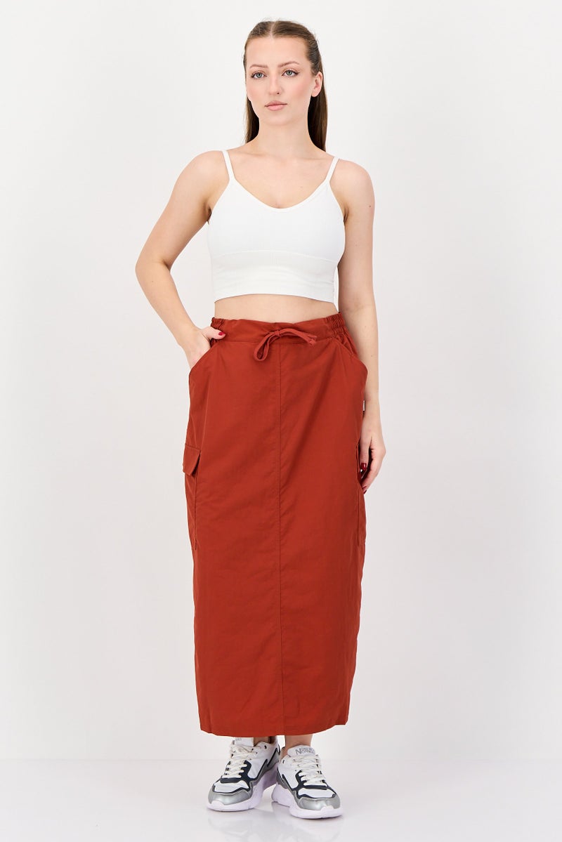 PUMA Women Sportswear Fit Embroidered Logo Outdoor Midi Skirt, Rust - Image 4