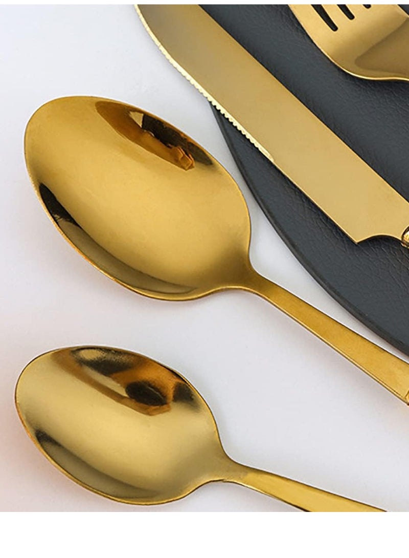 general White Gold Silverware Set With Ceramic Handle Hanging Flatware Organizer 96 Piece Stainless Steel Flatware Set for 24 Spoons Knifes Forks Teaspoons Set Kitchen Wedding Restaurant Cutlery Utensil - Image 3