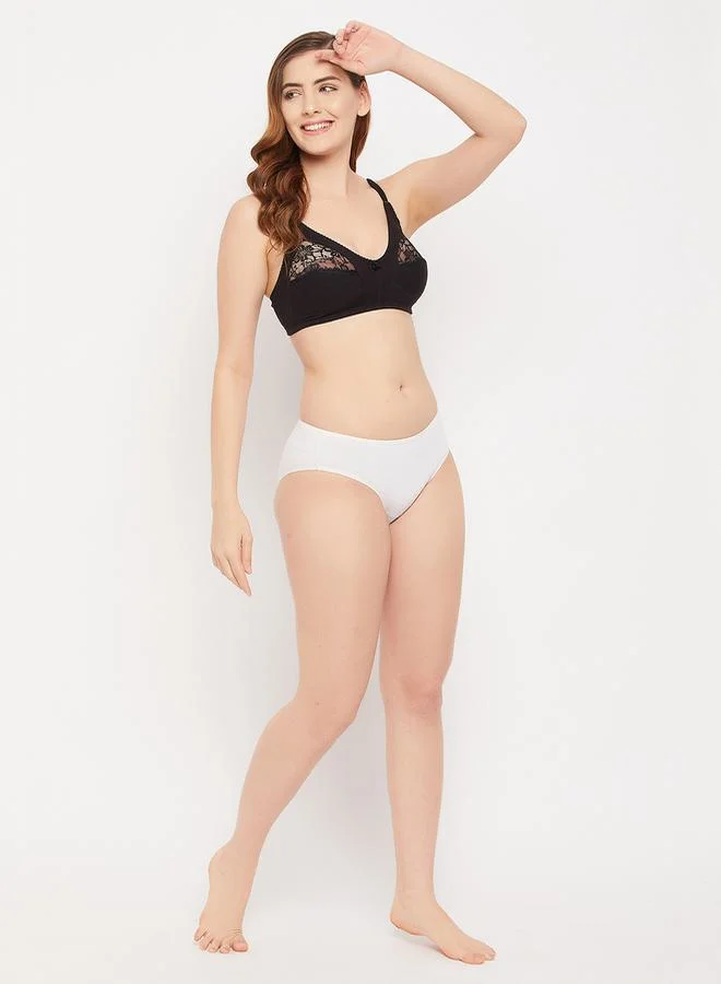 Clovia Cotton & Lace Non-Padded Non-Wired Full Cup Bra by Styli