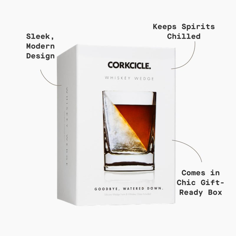Corkcicle Whiskey Wedge - Premium Old Fashioned Glass with Silicone Ice Mold - For Bourbon, Scotch, & Spirits - Great Gift for Dad - Perfect for the Holidays - 9 oz - Image 4