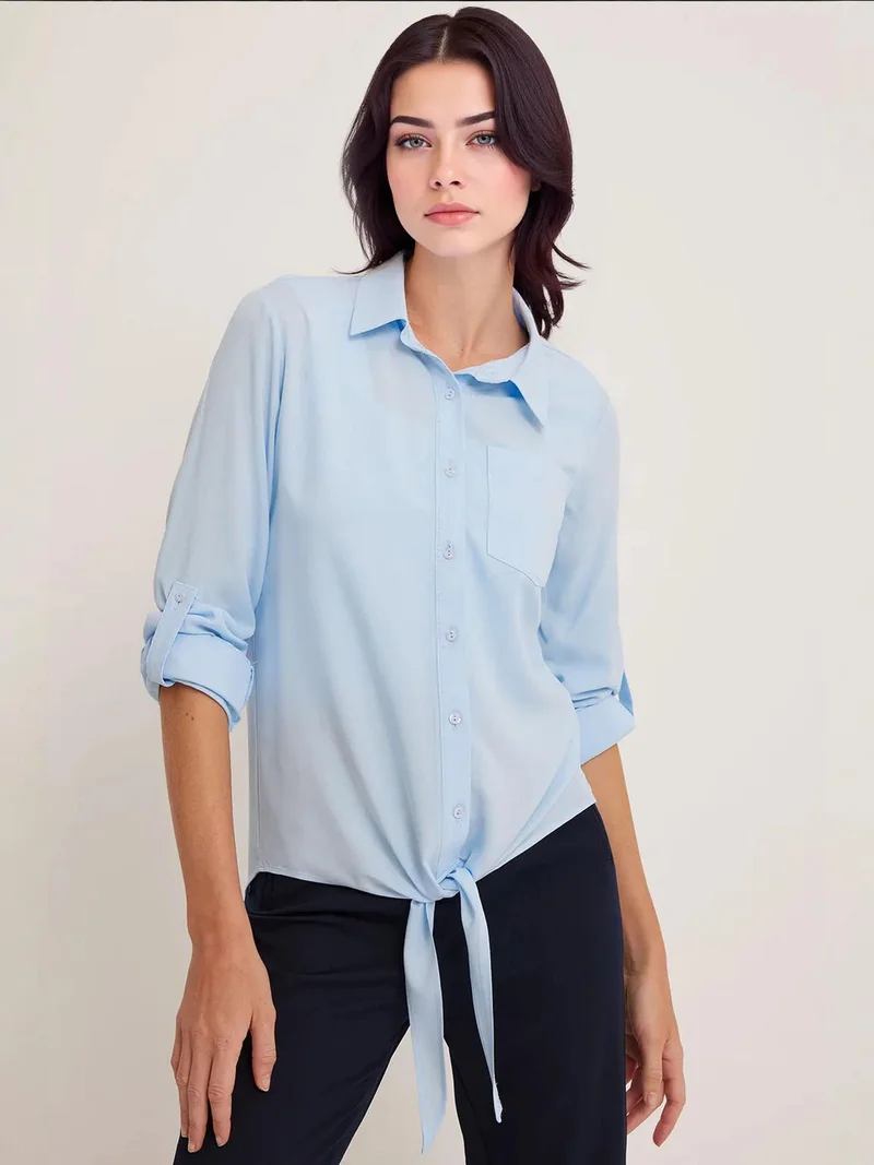 بيغ دارت قميص بأزرار وجيوب وأكمام طويلة