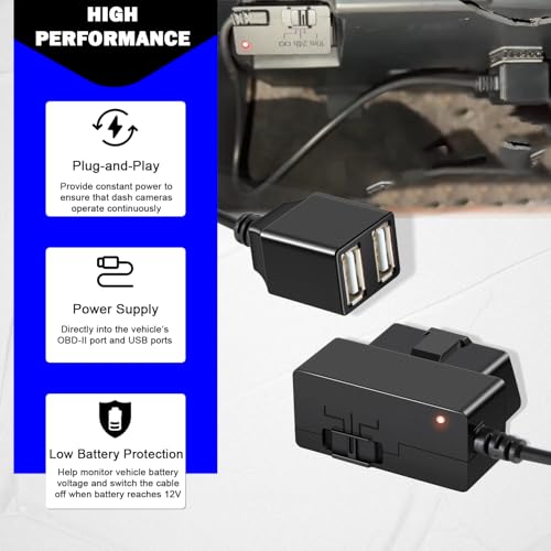 Bonbo 010-12530-23 Constant Vehicle Power Cable for Garmin Dash Cam 46, 47, 56, 57, 66W, 67W, Live, Mini, Mini 2, Tandem, Connect to Vehicle's OBD-II Port for Power Even When Parked and Turned Off - Image 4