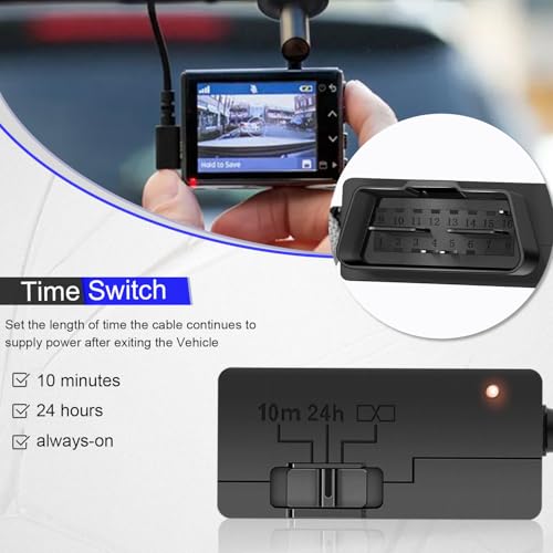 Bonbo 010-12530-23 Constant Vehicle Power Cable for Garmin Dash Cam 46, 47, 56, 57, 66W, 67W, Live, Mini, Mini 2, Tandem, Connect to Vehicle's OBD-II Port for Power Even When Parked and Turned Off - Image 3