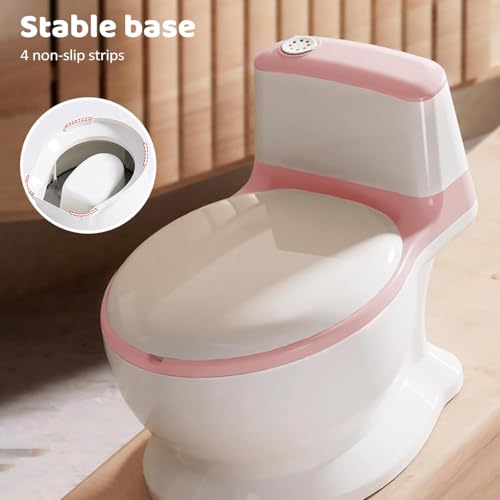 WISHKEY Plastic Comfortable Baby Western Style Toilet Training Pink Potty Seat For Kids With Upper Closing Lid and Removable Bowl (Pack Of 1 Pink) - Image 4
