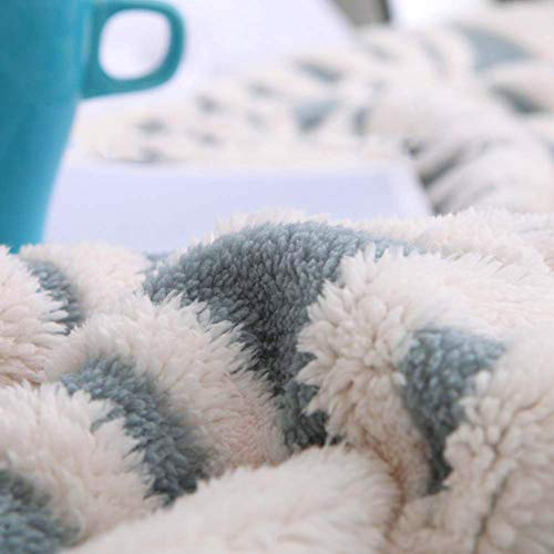 LOMAO Sherpa Fleece Blanket Fuzzy Soft Throw Blanket Dual Sided Blanket for Couch Sofa Bed (Light Blue, 71''x80'') - Image 3