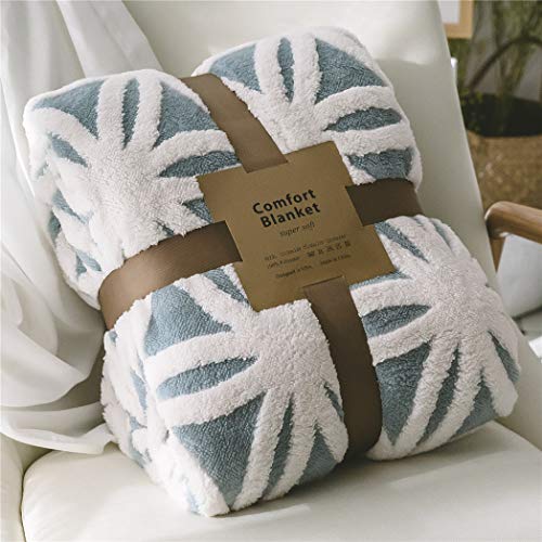 LOMAO Sherpa Fleece Blanket Fuzzy Soft Throw Blanket Dual Sided Blanket for Couch Sofa Bed (Light Blue, 71''x80'') - Image 1