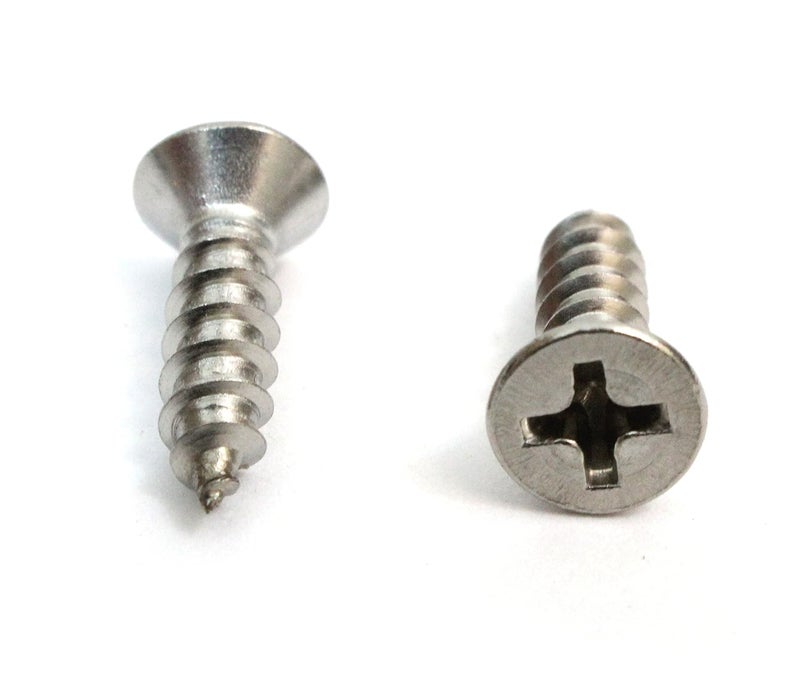 Bolt Dropper No. 6 x 3/4" Stainless Steel Flat Head Phillips Wood Screw, (100 pc), 18-8 (304) Stainless Steel Sheet Metal Screws- Type A Point, Plain Finish - Image 3
