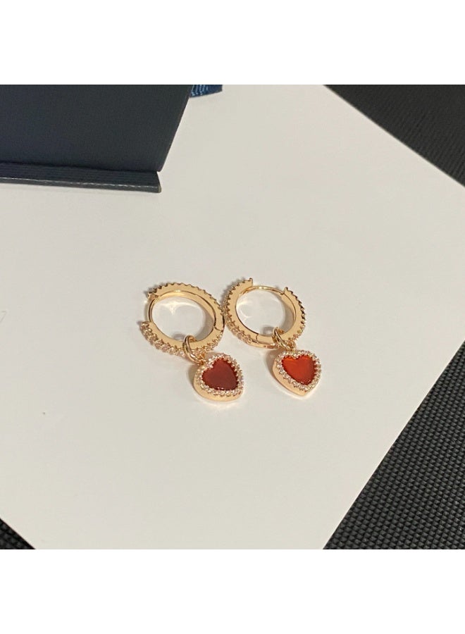 Earrings all copper gold-plated, fashionable, generous, and beautiful