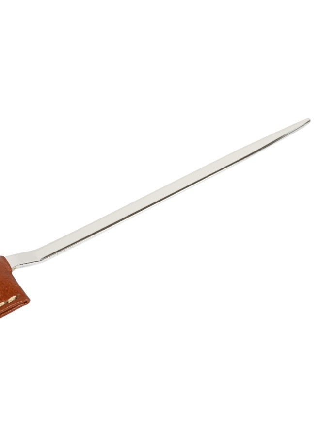 FIS Letter Opener for Desk Set, German Bonded Leather Handle Materials Brown Color, Silver Blade Color-FSDSLOSBLBR - Image 4