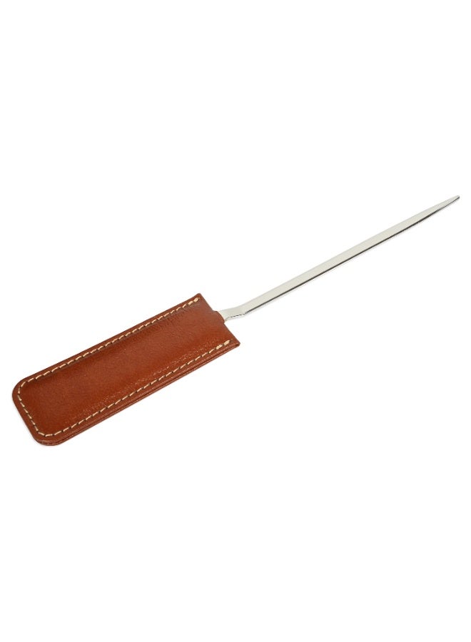 FIS Letter Opener for Desk Set, German Bonded Leather Handle Materials Brown Color, Silver Blade Color-FSDSLOSBLBR - Image 2
