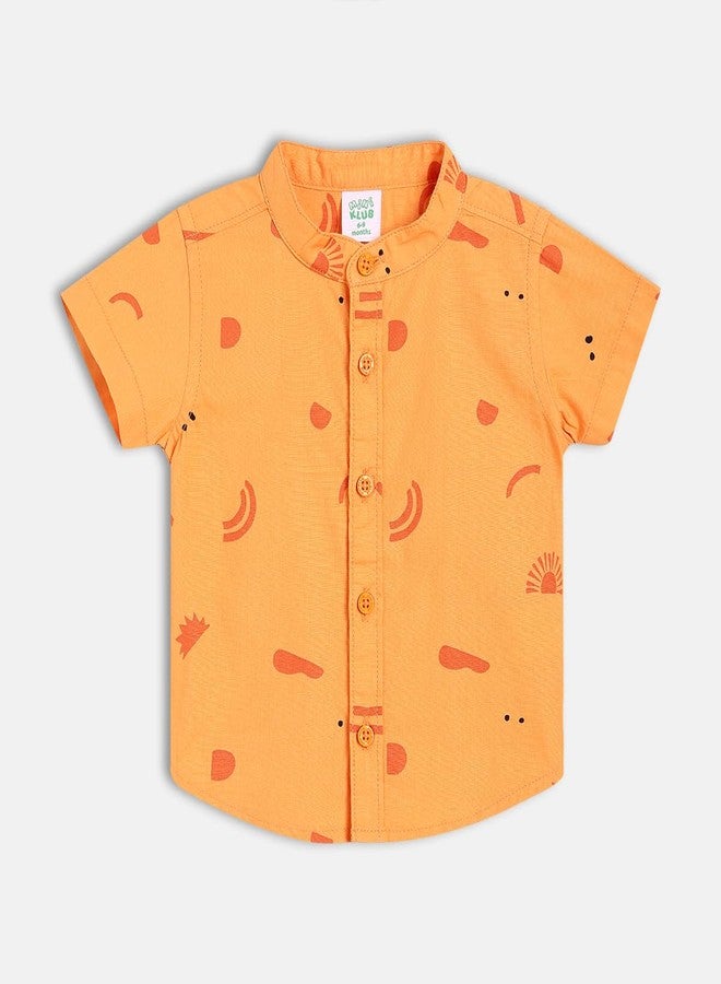 miniklub Poplin Half Sleeve Conversational Printed Shirt With Short Set - (3-6M) - Image 3