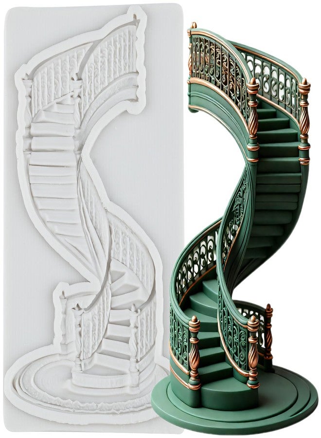 MYPRACS Staircase Silicone Mold Spiral Staircase Fondant Chocolate Molds For Cake Decoration Cupcake Topper Sugar Craft Candy Polymer Clay Gum Paste - Image 1