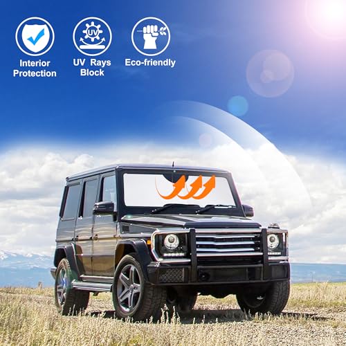 LHFLIVE Windshield Sun Shade Custom Fit for 1990-2018 Mercedes Benz G W463 G550 G55 G63 G65 Accessories(Not for 2019-2021 Mercedes Benz G Class) Accessories Foldable Sunshade Keep Car Cooler - Image 5