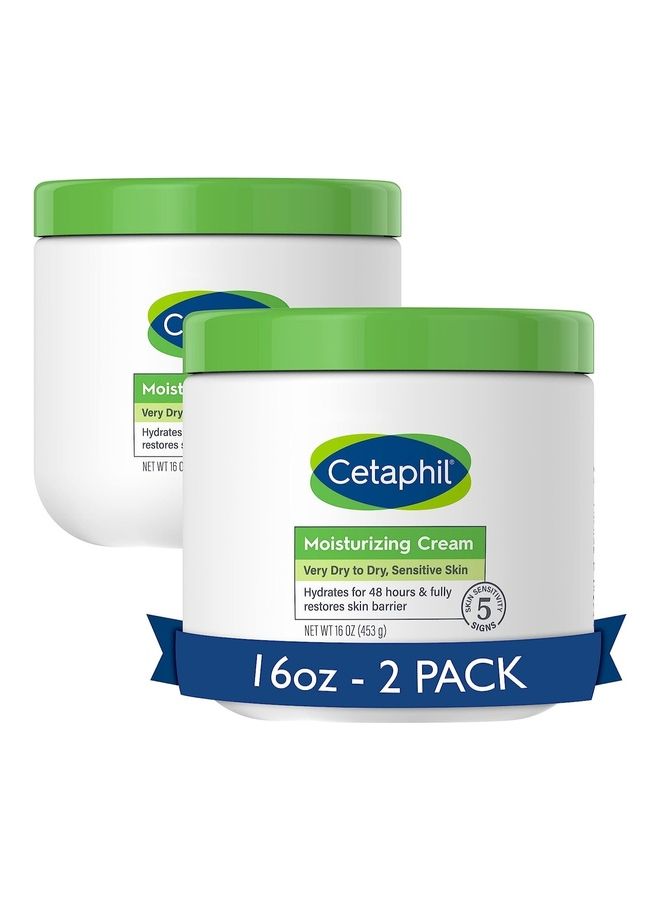 Cetaphil Body Hydrating Moisturizing Cream For Dry To Very Dry Sensitive Skin NEW 16 Oz 2 Pack Fragrance Free, Non-Comedogenic Non Greasy 9099167 453grams - Image 1