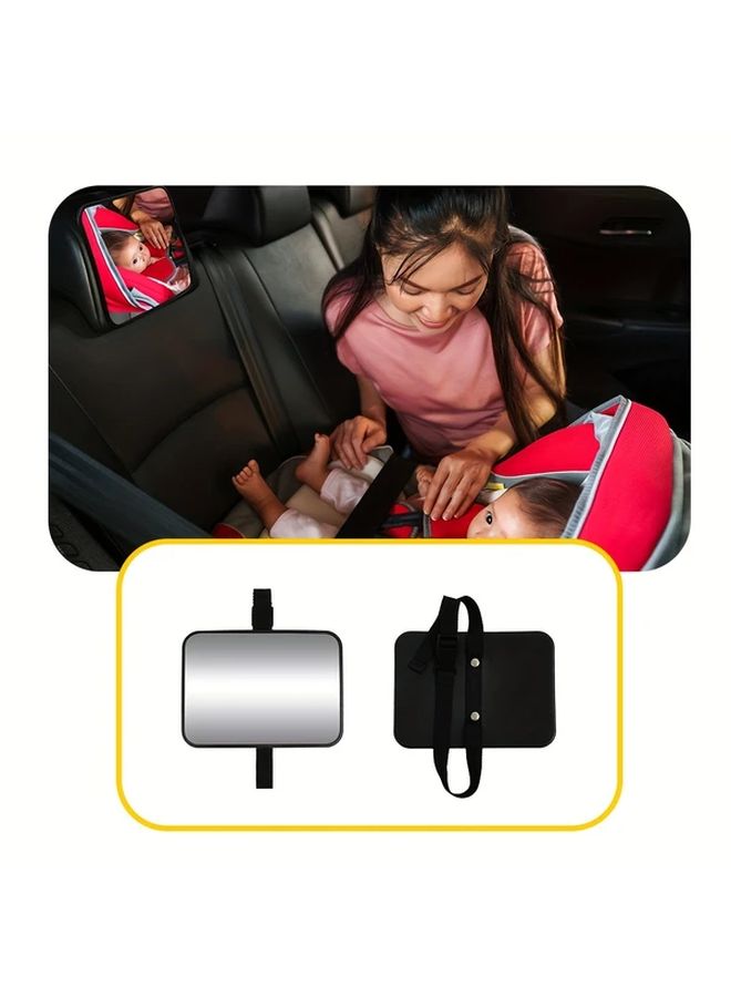 Wide Angle Shatter Resistant Car Mirror Black Frame Easy Installation - Image 4