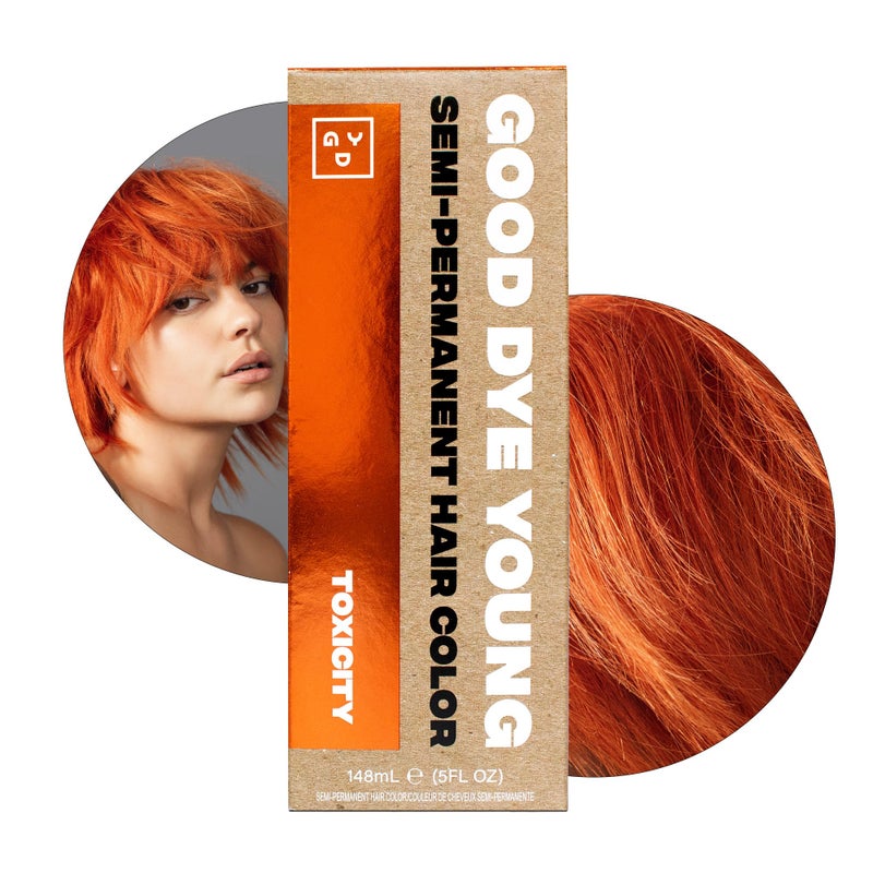 Good Dye Young Semi Permanent Hair Dye Copper Orange Nontoxic Conditioning UV Protective Lasts 1524 Washes PPD Free CrueltyFree  Vegan Toxicity  Copper
