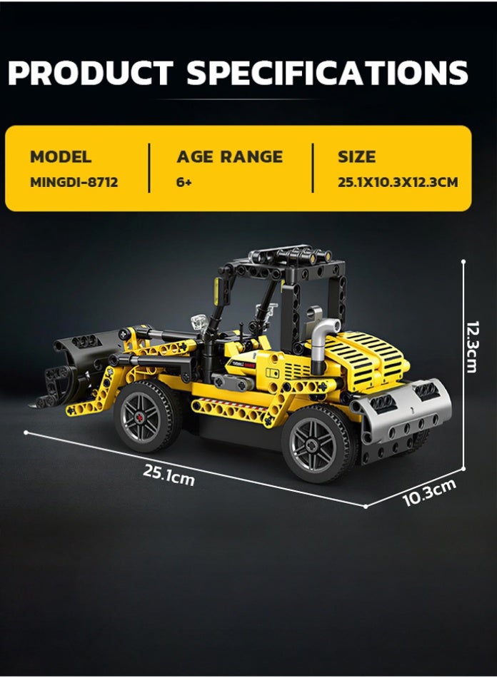 مجموعة مكعبات بناء جرافة تعمل بجهاز تحكم عن بعد 2 في 1 - لعبة سيارة بناء تعمل بجهاز تحكم عن بعد بتردد 2.4 جيجاهرتز - مجموعة أدوات هندسية تعليمية - فكرة هدية عيد ميلاد مثالية للأطفال - Image 4