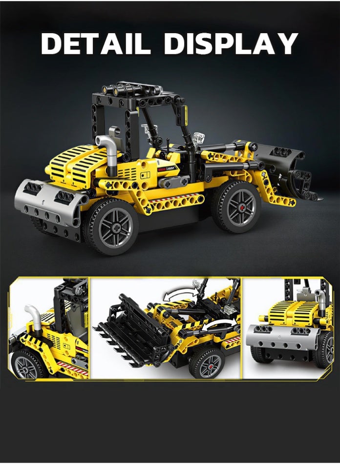 مجموعة مكعبات بناء جرافة تعمل بجهاز تحكم عن بعد 2 في 1 - لعبة سيارة بناء تعمل بجهاز تحكم عن بعد بتردد 2.4 جيجاهرتز - مجموعة أدوات هندسية تعليمية - فكرة هدية عيد ميلاد مثالية للأطفال - Image 5