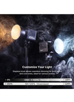 EVEREEN L023 40W Pro Portable LED Video Light Bi-Color COB Photographic Studio Light 2500K-6500K 3400mAh for Video Livestreaming  - Image 4